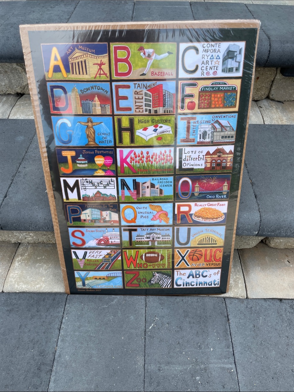 NWT Dawna Boehmer’s Studio “The ABC's of Cincinnati” Art Print - 12”x18”